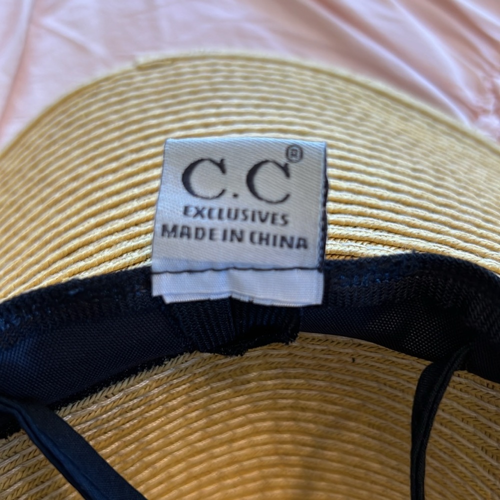 C.C Women's Paper Weaved Crushable Beach Embroidered Quote Floppy Brim S… - Picture 6 of 11
